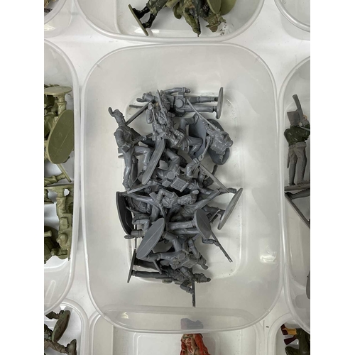 791 - 1960s-1980s Plastic Soldiers. Large quantity of mostly Airfix figures sorted into containers - WWII,... 