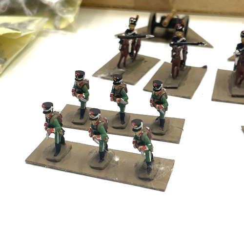 794 - Napoleonic era Wargaming Figures and Equipment. A wooden box containing a large quantity of very wel... 