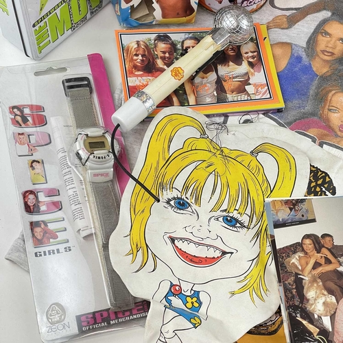 798 - Spice Girls Memorabilia. Two boxes containing a vast array of memorabilia including: Mugs, watch, ba... 