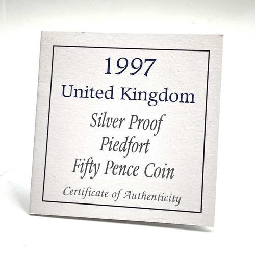 82 - G.B Silver Piedfort 50 Pence cased Silver Proof Coins (x4). Comprising 1994 D Day Commemorative silv... 