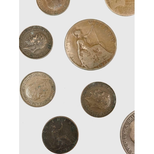 9 - Pre-1920 G.B. Silver Coins. Approximately 90gms of mostly worn or holed early British coins but incl... 