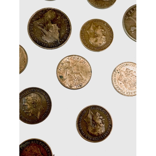 9 - Pre-1920 G.B. Silver Coins. Approximately 90gms of mostly worn or holed early British coins but incl... 