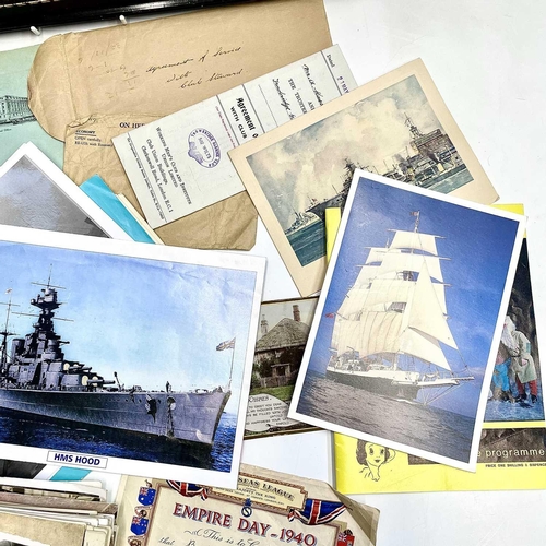 903 - HMS Renown, Naval Photographs, Postcards and other ephemera. Lot comprises a framed and glazed photo... 