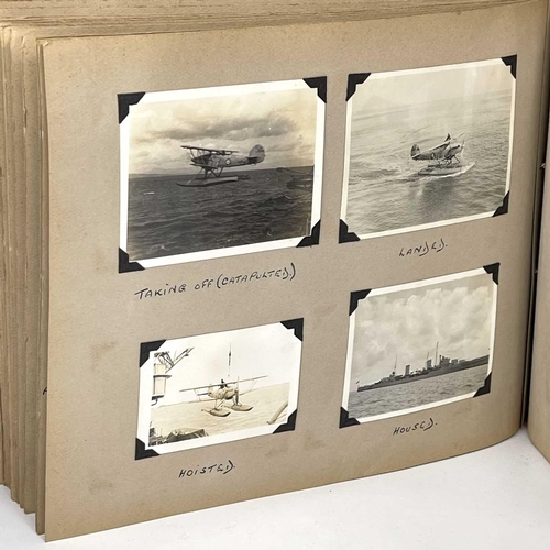 906 - Royal Navy HMS Apollo 1936 to 1938 Cruises Photograph Albums. Contained in two period albums of appr... 