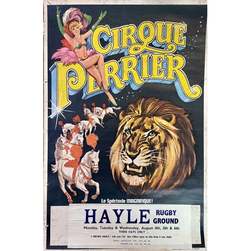 932 - Circus Posters - Cornwall Interest. 3 1970's Posters - 2 for Cirque Perrier, Hayle Rugby Ground and ... 