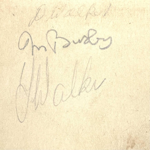 935 - Sir Matt Busby Footballer/Manager Autograph. A small tartan autograph book containing Matt Busby's a... 