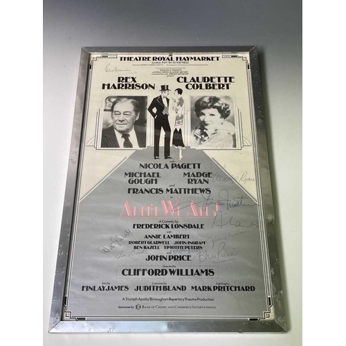 945 - Rex Harrison - 1984 Theatre Royal Haymarket Signed Poster. A signed poster by Rex Harrison, Claudett... 