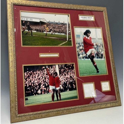 950 - Manchester United Football: George Best / Denis Law Signed Framed Photographic Collage. A George Bes... 