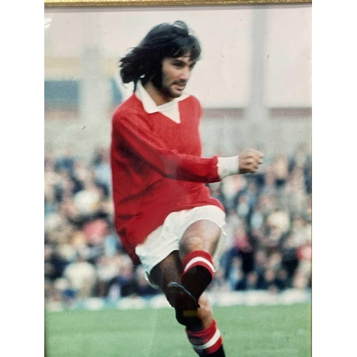 950 - Manchester United Football: George Best / Denis Law Signed Framed Photographic Collage. A George Bes... 