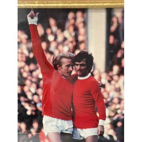 950 - Manchester United Football: George Best / Denis Law Signed Framed Photographic Collage. A George Bes... 