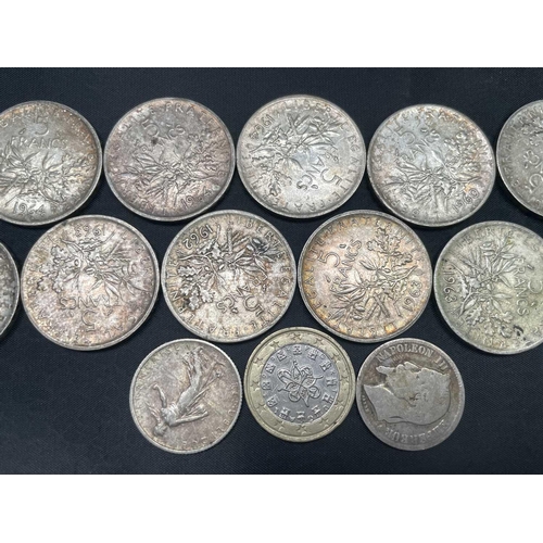 98 - France - Silver 0.835 purity 5 Franc Silver Coins (x13) etc. Comprising 1960 (x2), 1962 (x3), 1963 (... 