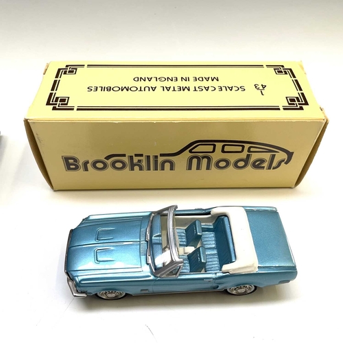 729 - Brooklin Boxed 1:43 Scale Models. Comprising 1960 Ford Sunliner ref BRK 37 plus 1968 Ford Mustang Co... 