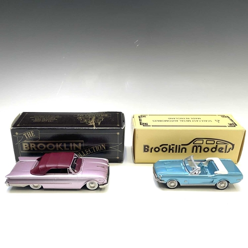 729 - Brooklin Boxed 1:43 Scale Models. Comprising 1960 Ford Sunliner ref BRK 37 plus 1968 Ford Mustang Co... 