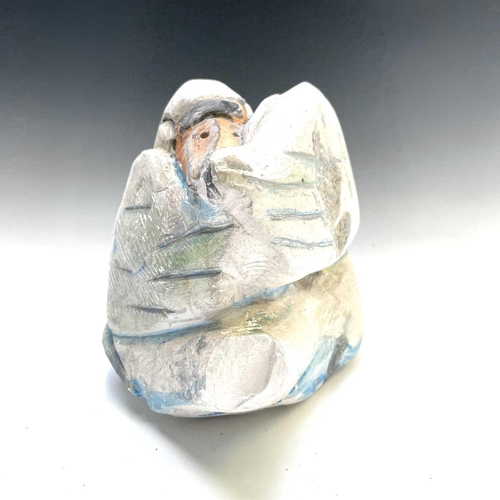 109 - Sven BERLIN (1911-1999) Swan Painted plaster sculpture H18.5 w35