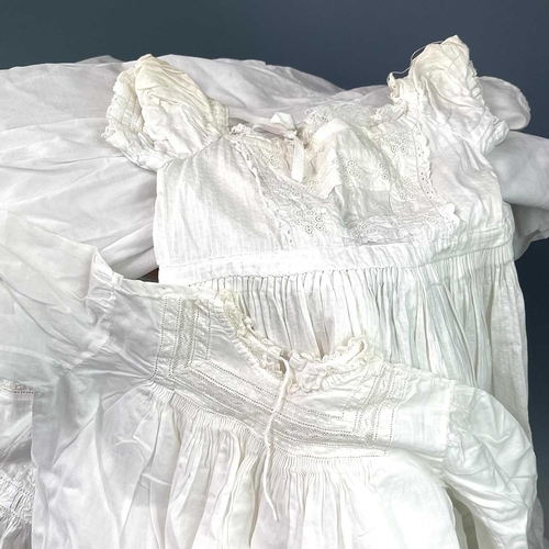 2807 - A 19th century cotton child's nightgown together with seven other christening gowns and nightgowns.(... 