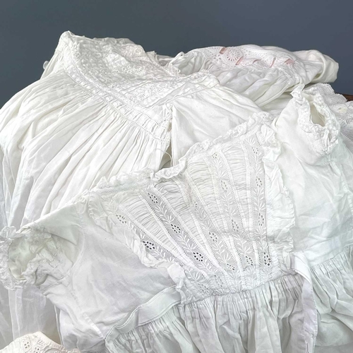 2810 - A 19th century cotton child's nightgown together with six other nightgowns and christening robes. (7... 