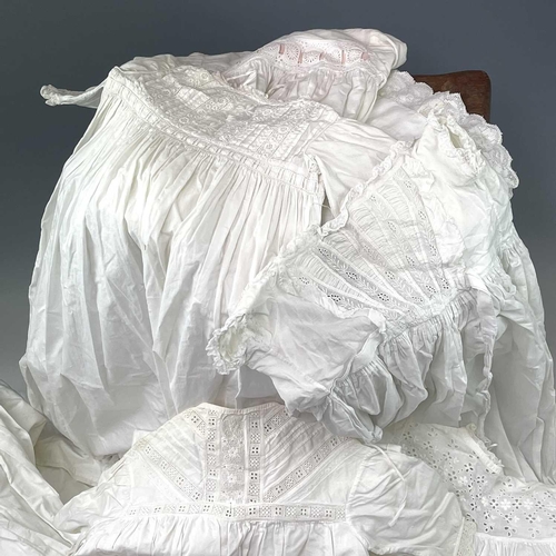 2810 - A 19th century cotton child's nightgown together with six other nightgowns and christening robes. (7... 