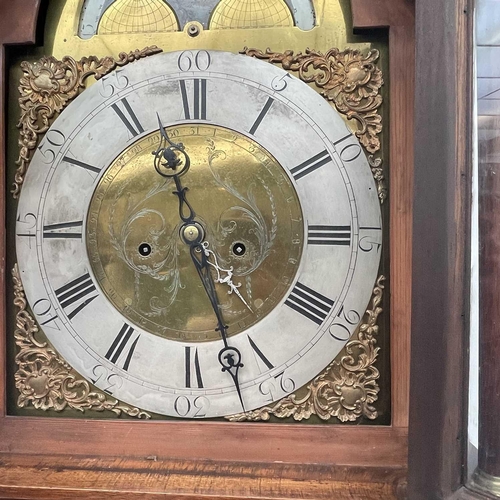 2902 - William Robson, North Shields a brass faced eight day longcase clock., with painted arch moon phase ... 