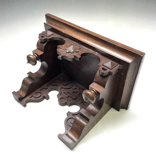 2903 - A German Winterhalder and Hofmeier oak architectural bracket clock, with turned finials and matt bra... 