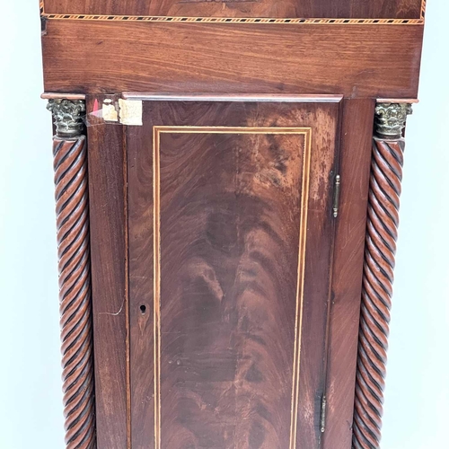 2911 - A 19th century eight day longcase clock, the brass arched dial signed Tho Wills St Austle (sic), the... 