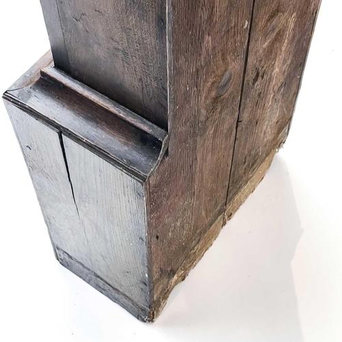 2913 - A 19th century oak 30 hour longcase clock, the square painted dial signed Mathews Welsh Pool, height... 