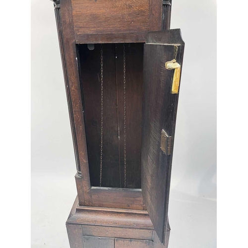 2913 - A 19th century oak 30 hour longcase clock, the square painted dial signed Mathews Welsh Pool, height... 