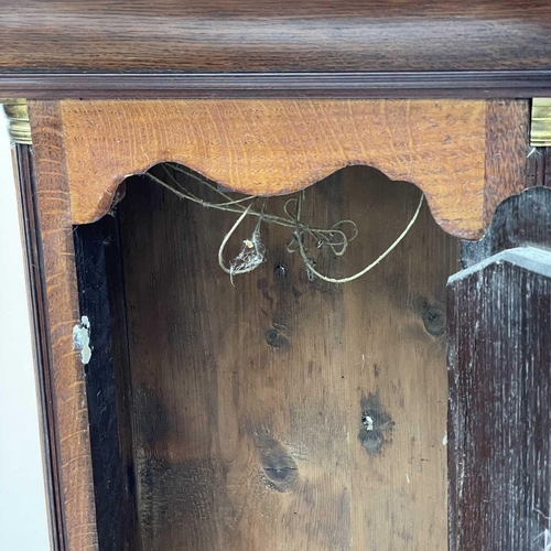 2914 - A 19th century oak and mahogany banded eight day longcase clock, the square white painted dial signe... 