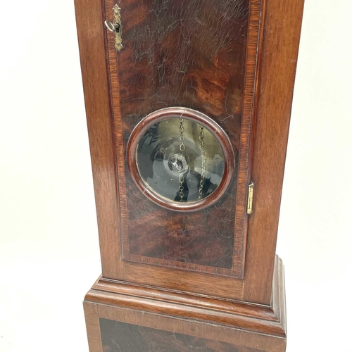 2918 - A mahogany 'Grandmother' longcase clock, 20th century, with square brass face and eight day movement... 