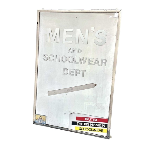 3017 - A Gentlemen's outfitters shop mirror, early 20th century, with white painted frame, labelled 'Men's ... 