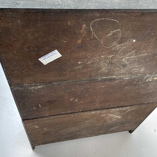 3020 - An oak sectional bookcase, 1930s, the three parts each with twin glazed hinged doors, height 119cm, ... 