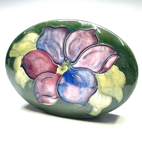 830 - A Moorcroft pottery vase Apples signed to base, height 14cm together with a Moorcroft pottery Clemat... 