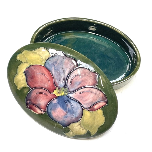 830 - A Moorcroft pottery vase Apples signed to base, height 14cm together with a Moorcroft pottery Clemat... 