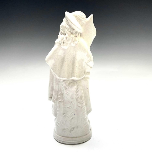 883 - A pair of Victorian Staffordshire flatback figures, of a young man and his companion, each beside a ... 