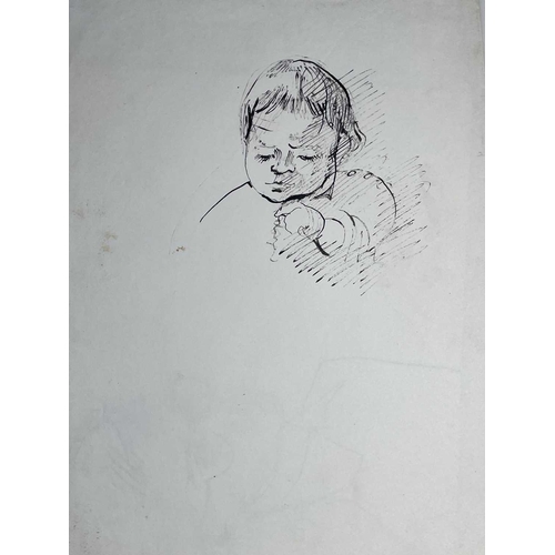 104 - Sven BERLIN (1911-1999) Studies of the artist's children, 7 works Janet, signed and dated Aug 1955 J... 