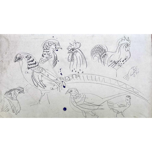 107 - Sven BERLIN (1911-1999) Pheasants & Curlews Ink and pen Signed and inscribed 40 x 59cm Together with... 