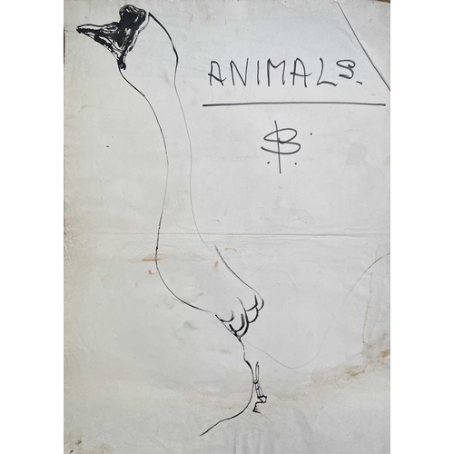 122 - Sven BERLIN (1911-1999) Six large animal studies on paper?