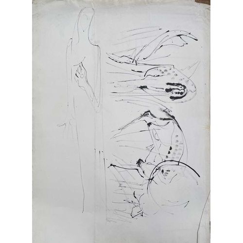 122 - Sven BERLIN (1911-1999) Six large animal studies on paper?