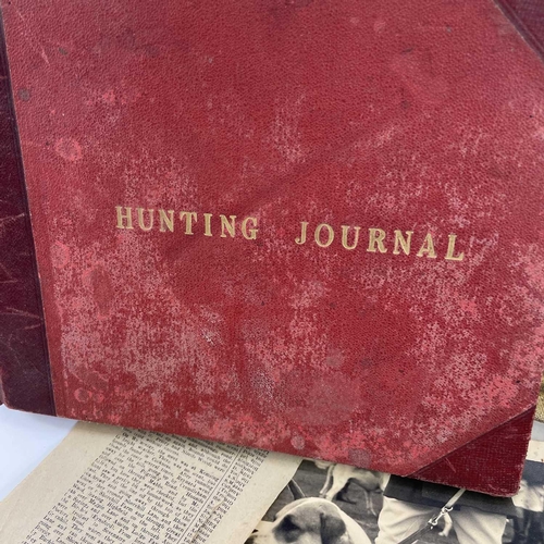 126 - Julia BERLIN (1942-2021) A book titled 'Hunting Journal' and numerous hunt related pieces. A lot com... 