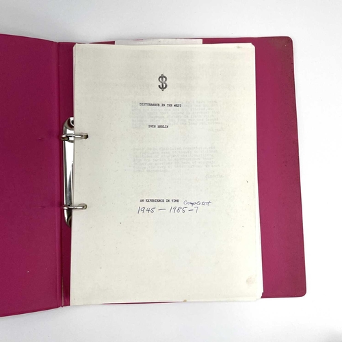 131 - SVEN BERLIN (1911-1999) 'Disturbance in the West' Manuscript (complete) Photocopy of typed manuscrip... 