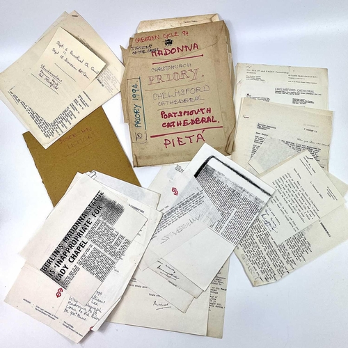 154 - Sven BERLIN (1911-1999) A folder containing correspondence between Berlin and Chelmsford Cathedral, ... 