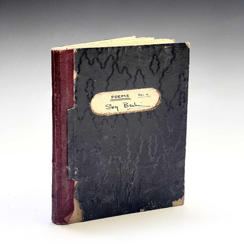 158 - Sven BERLIN (1911-1999) A handwritten book of poetry and other musings, including one page of drawin... 