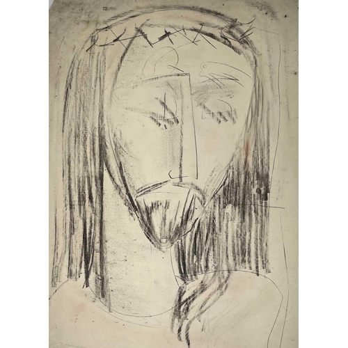 199 - Sven BERLIN (1911-1999) The Head of Christ Monotype Initialled and dated '45 55 x 38cm Together with... 