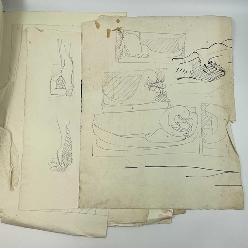 210 - Sven BERLIN (1911-1999) A folder of loose drawings titled 'MAN RISEN. Preliminary rough drawings for... 