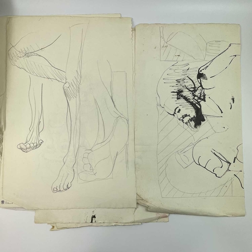 210 - Sven BERLIN (1911-1999) A folder of loose drawings titled 'MAN RISEN. Preliminary rough drawings for... 