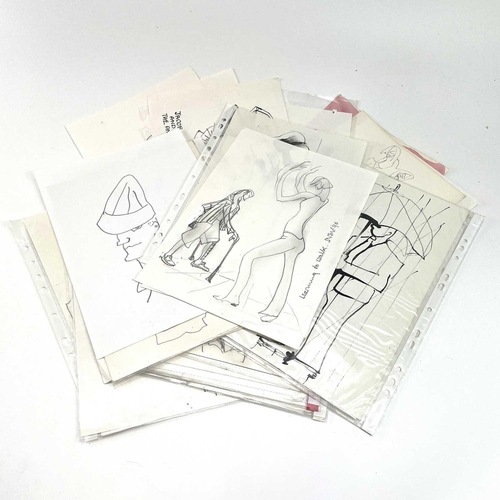 214 - Sven BERLIN (1911-1999) A selection of loose drawings of figures Ink and charcoal on paper Some of w... 