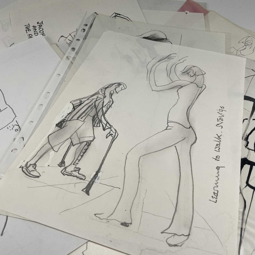 214 - Sven BERLIN (1911-1999) A selection of loose drawings of figures Ink and charcoal on paper Some of w... 