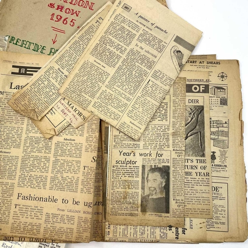 219 - Sven BERLIN (1911-1999) Newspaper cuttings mentioning Berlin and his work. A lot of miscellaneous ne... 