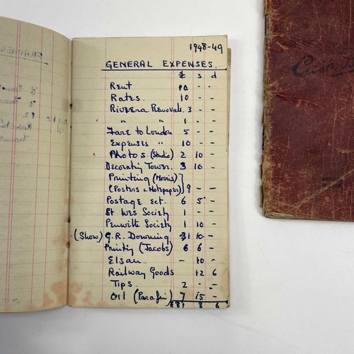 220 - Sven Berlin's cash book, inscribed to the inner cover 'I agree to rent Porthgwidden Studio (The Towe... 