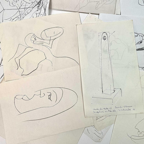 229 - Sven BERLIN (1911-1999) A folder of loose drawings, titled 'Rough Drawings'. Ink and pencil on paper... 