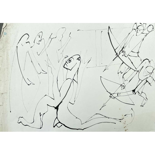 232 - Sven BERLIN (1911-1999) A large selection of loose drawings Ink and charcoal on paper Some of which ... 